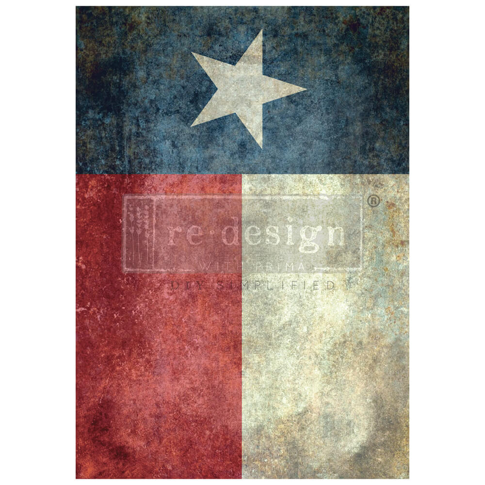 reDesign with Prima A1 Decoupage Fiber - Texas Flag