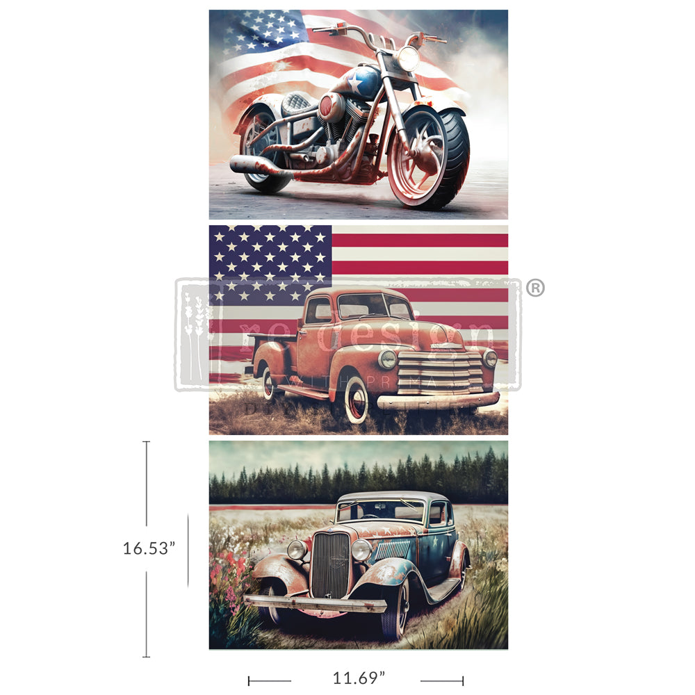 reDesign with Prima A3 Decoupage Papers - All American