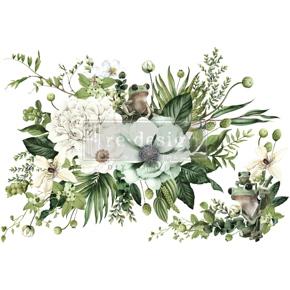 reDesign with Prima Decor Transfer - Froggy Meadow Greens