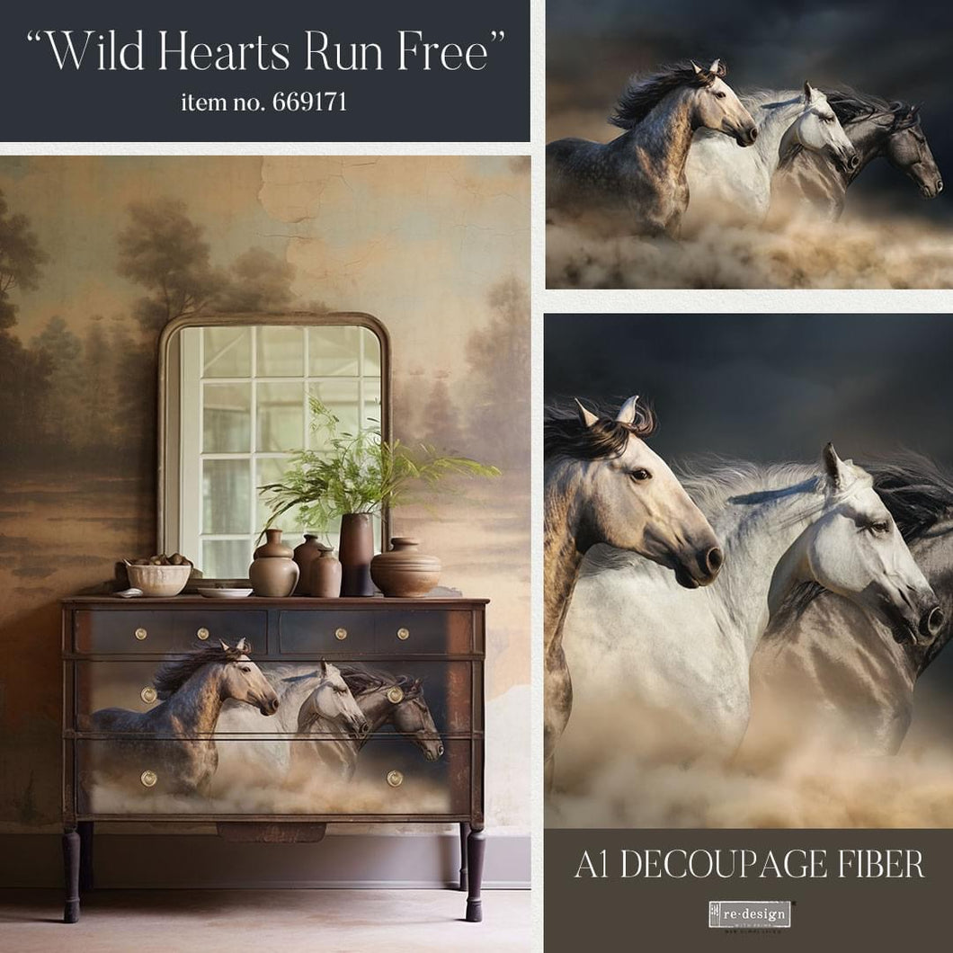 EXCLUSIVE reDesign with Prima A1 Decoupage Papers - Wild Hearts Run Free
