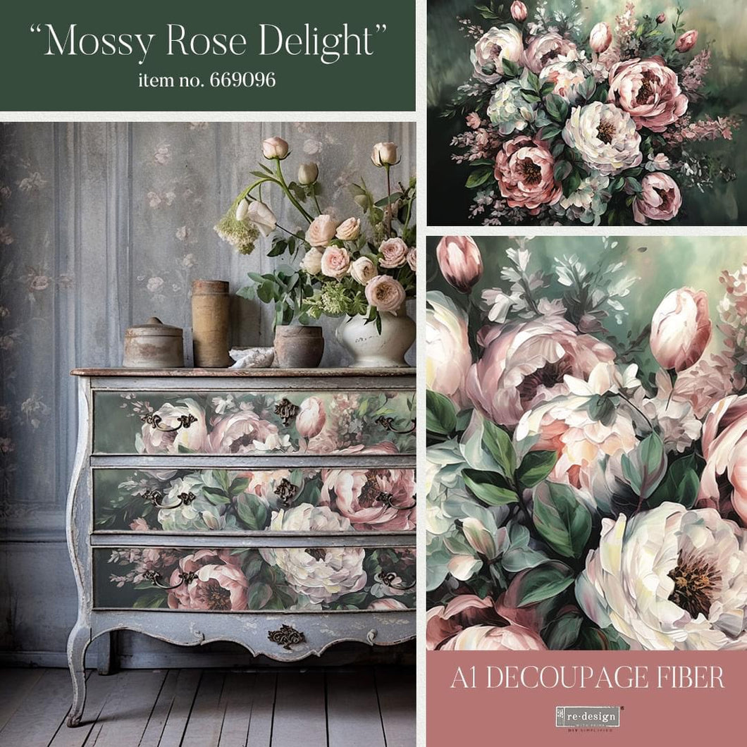 EXCLUSIVE reDesign with Prima A1 Decoupage Papers - Mossy Rose Delight