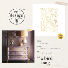 Load image into Gallery viewer, KACHA Gold Foil Decor Transfer - A Bird Song
