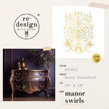 Load image into Gallery viewer, KACHA Gold Foil Decor Transfer - Manor Swirls
